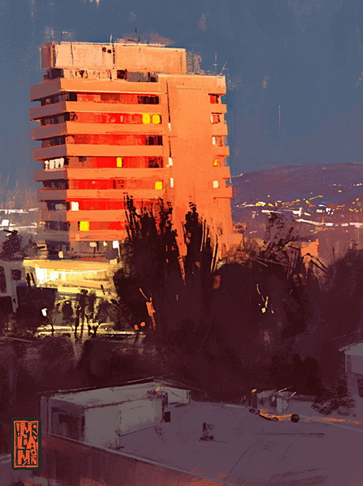 نقاشی دیجیتال طرح تهران حوالی ظهر